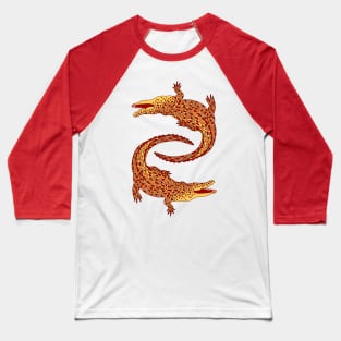 Crocodiles (Terracotta and Gray Palette) Baseball T-Shirt